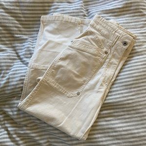 Cream anthro wide leg pant